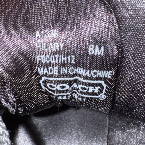 Coach Sz 8M Womens Shoes Hilary Signature Logo Fashion Black Jacquard Sneakers - Picture 4 of 5